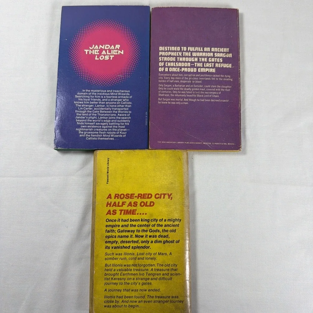 Lot of 3 Lin Carter Vintage Sci-Fi Fantasy Paperbacks Lankar of Callisto + More